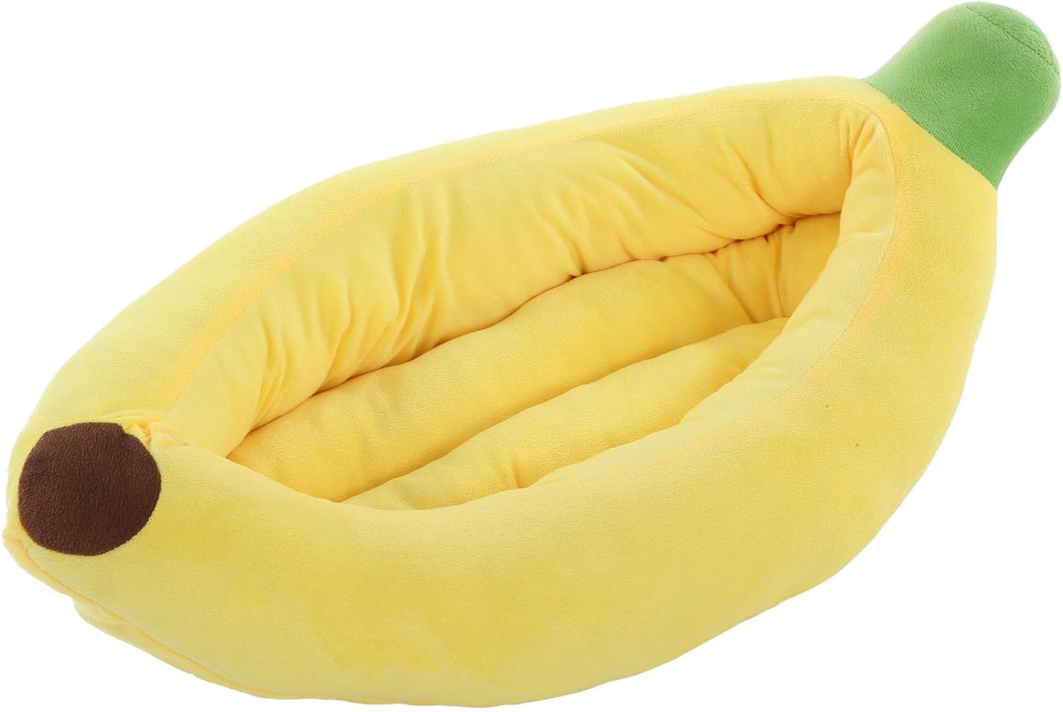 SILICUTE Banana Dog Bed, Cat Bed, Comfortable and Washable Pet Bed in Banana Shape (Medium, Yellow)