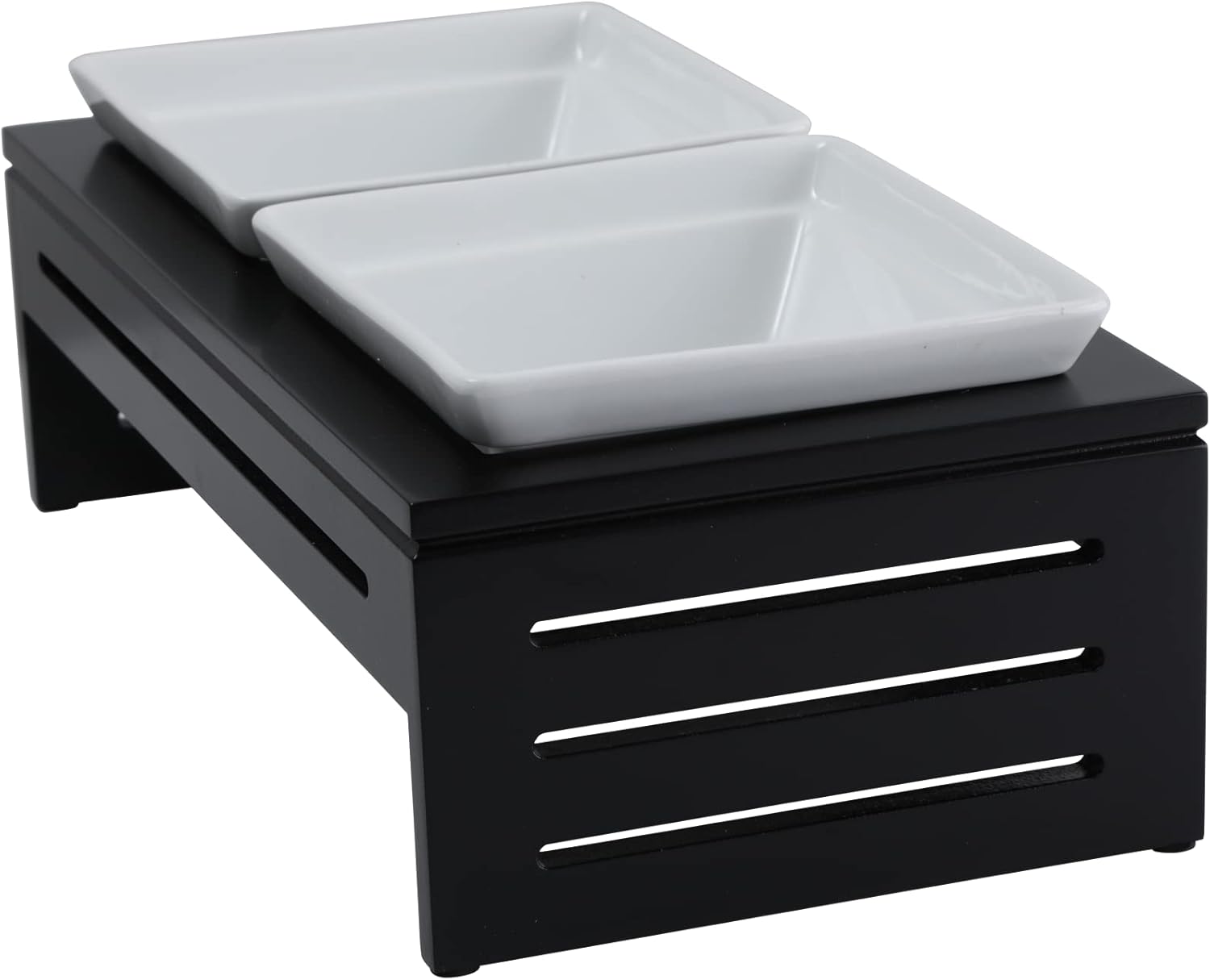 SILICUTE Elevated Ceramic Cat Bowl, Raised Cat Food Water Bowl Feeder for Protecting Spine, Anti Vomiting Pet Dish